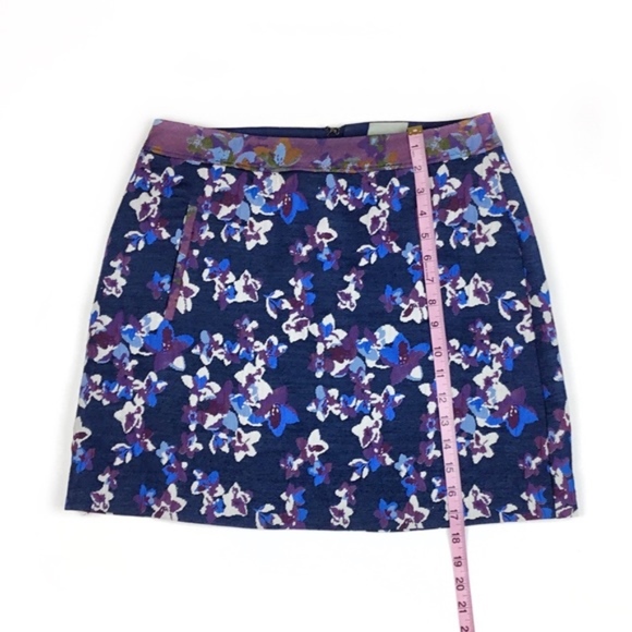 Anthropologie Blue Floral Mini Skirt - Picture 4 of 4